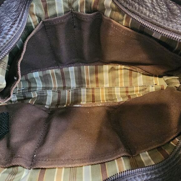 Bamzi Bags Leather Shoulder Bag Southwest Geometric Brown Turquoise Boho 12x7 - Picture 11 of 14